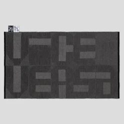 Viceversa Gray And Black Merino Wool Blanket