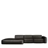 Vicious Modular Leather Black Sofa