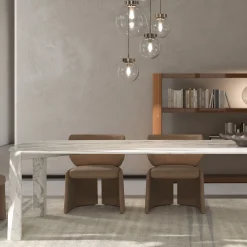 Victor White marble Outdoor dining table