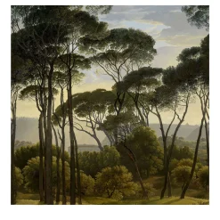 Victorian Vintage Tree Landscape Wallpaper