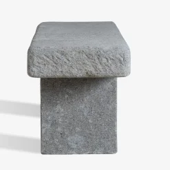 Vicum gray Peperino Stone outdoor bench
