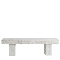 Vicum Travertine Stone Outdoor Bench