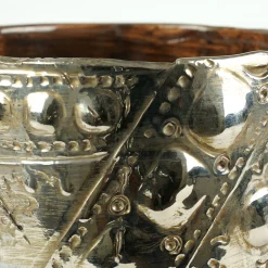 Viel silver Ceramic Vase by Gabriele Mengoni