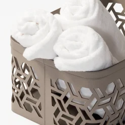 Vienna 16 Leather Basket White