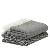 Vigo Herringbone Black-And-White Small Blanket
