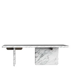 Ville Marble With Wengè Stained Oak Detail Dining Table