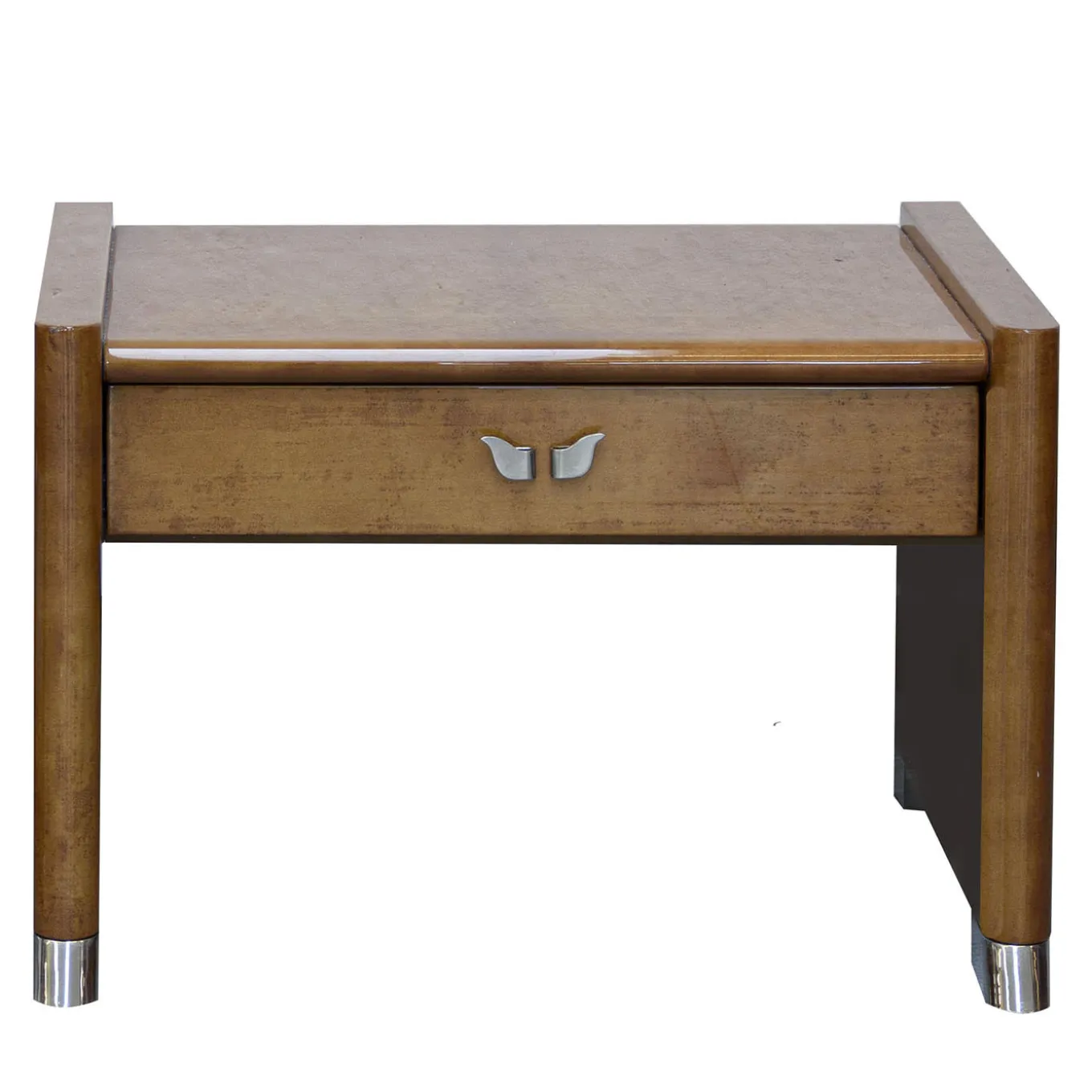 Vintage Goatskin Bedside Table