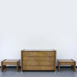 Vintage Goatskin Bedside Table