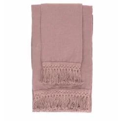 Vintage Pink Towel Set with Long Fringe