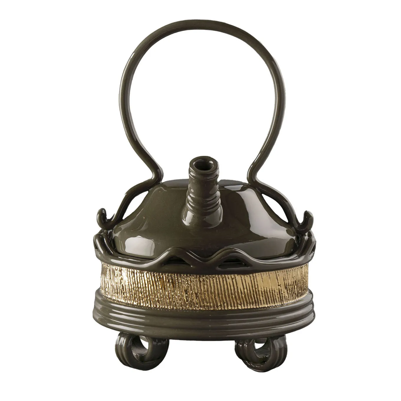 Vintage-Style Black and Gold Teapot by Pierre Marie Agin