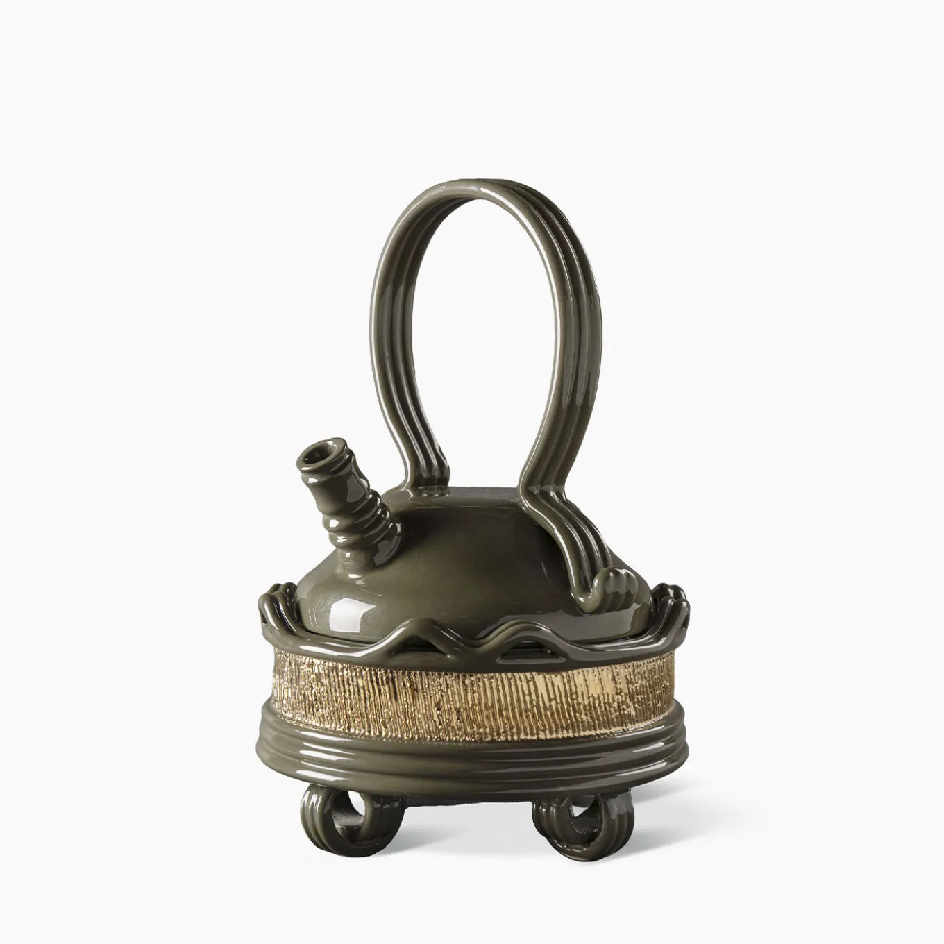 Vintage-Style Black and Gold Teapot by Pierre Marie Agin