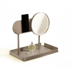 Virgola Beige Tabletop Mirror by Xu Zheng