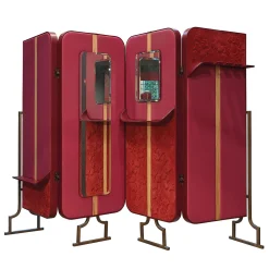 Virna Leather Double-Face Four-Panel Screen