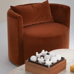 Virna Red Armchair by Ciarmoli Queda Studio