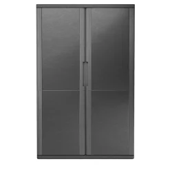 Vittorio Black Rough Leather And Ash Wood Cabinet