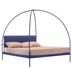 Volta Blue Iron Canopy Double Bed by Mario Scairato