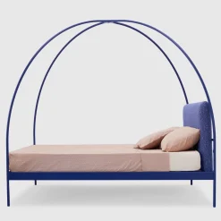 Volta Blue Iron Canopy Double Bed by Mario Scairato