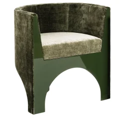 Volta Curve Green Velvet Chair by Storagemilano