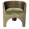 Volta Wood and Green Velvet Cushion Chair by Storagemilano