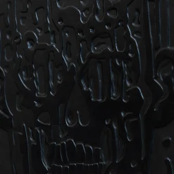 Volto Sfigurato Black Leather Decorative Panel