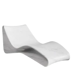 Volute White Marble Chaise Lounge