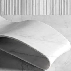 Volute White Marble Chaise Lounge