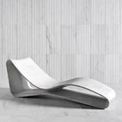 Volute White Marble Chaise Lounge