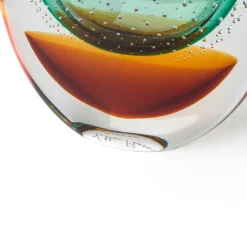 Vrmbicolr Turquoise and Amber Vase