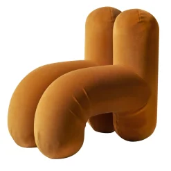 Waldo Orange Sculptural Lounge Chair