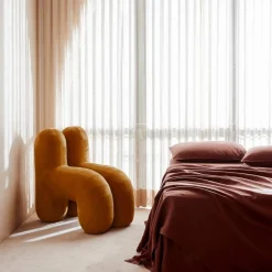 Waldo Orange Sculptural Lounge Chair