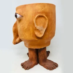 Walking Head Medium Terracotta Flower Pot