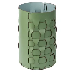 Waste Basket Dubai Green Leather Desk Accessory