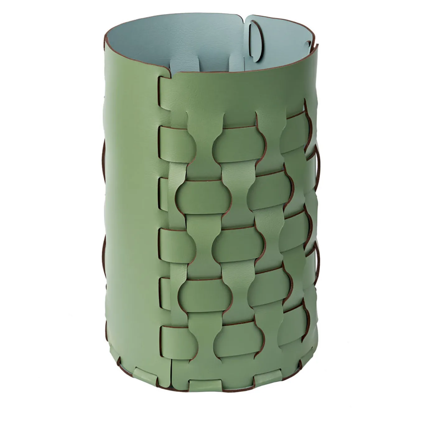 Waste Basket Dubai Green Leather Desk Accessory