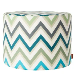 Watamu Cylinder Green Tones Outdoor Pouf