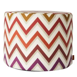 Watamu Cylinder Red Tones Outdoor Pouf