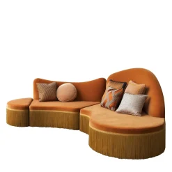Wave Orange 3-Piece Sectional Sofa #2