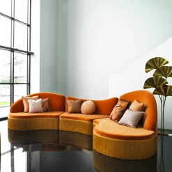 Wave Orange 3-Piece Sectional Sofa #2