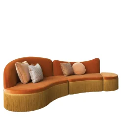 Wave Orange 3-Piece Sectional Sofa #1