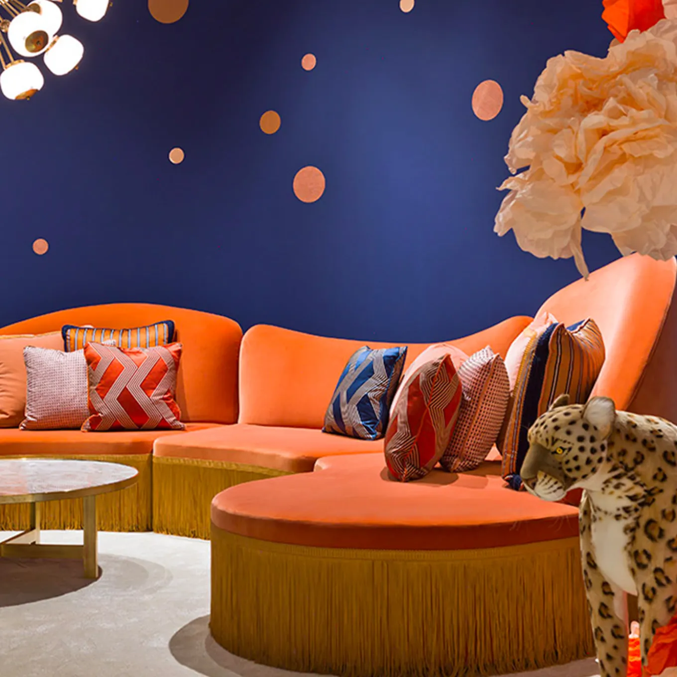 Wave Orange 3-Piece Sectional Sofa #1