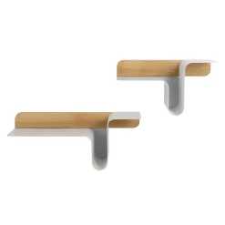 Wave Set of 2 White Shelves