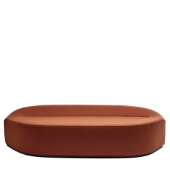 Waves Orange Trapezium Ottoman with Backrest
