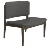 Wengé Dark Gray Leather Lounge Chair