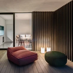 West Cay Pink fabric Outdoor pouf