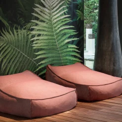 West Cay Pink with white stripes Outdoor Pouf