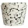 White and Black Ceramic Cachepot Vase