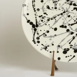 White and Black Ceramic Decorative Plate