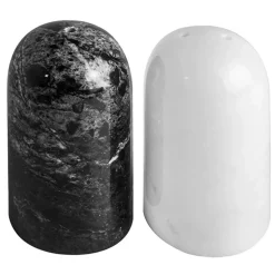 White and Black Marble Salt and Pepper