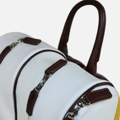 White and Brown Tennis Bag