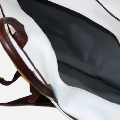White and Brown Tennis Bag