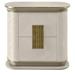 White and Gold Bedside Table